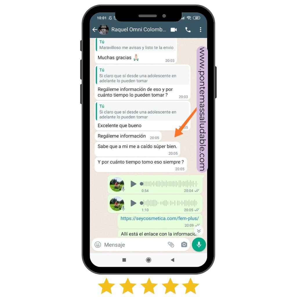 Cliente satisfecho con FEM Plus Omnilife en USA