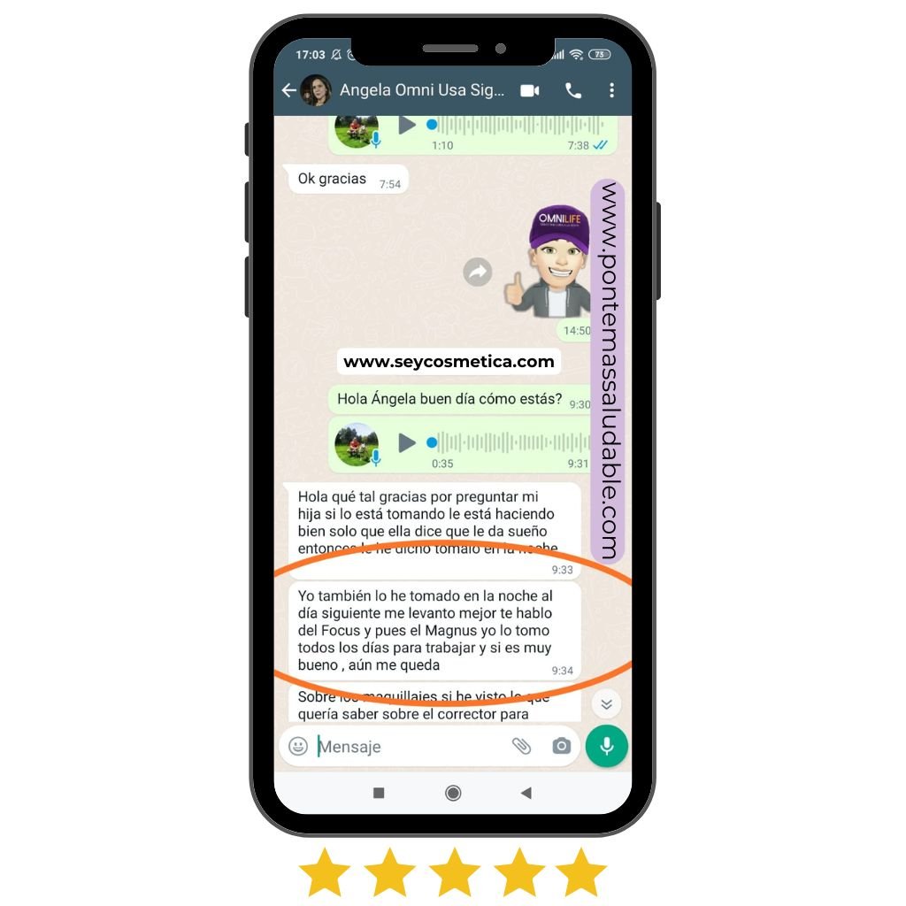 Cliente satisfecho con Focus Omnilife en USA