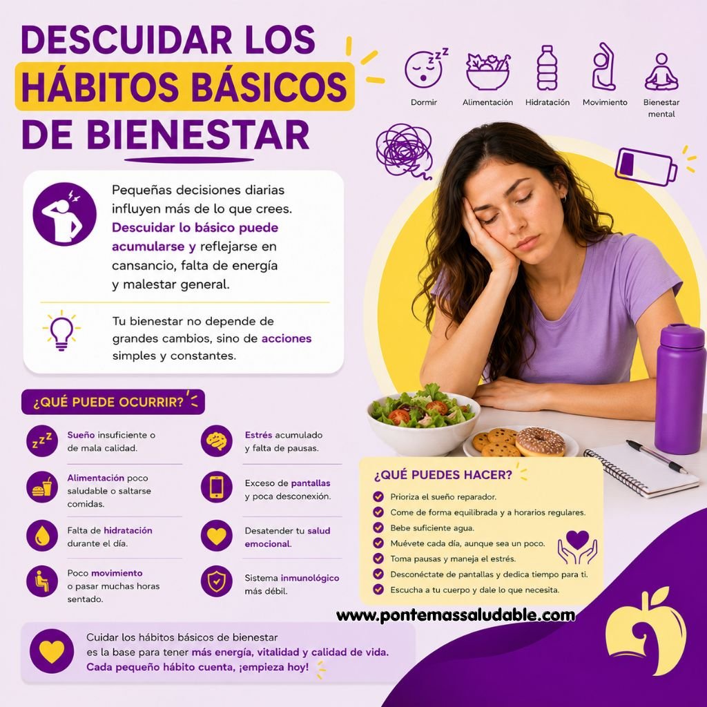 Descuidar los hábitos básicos de bienestar