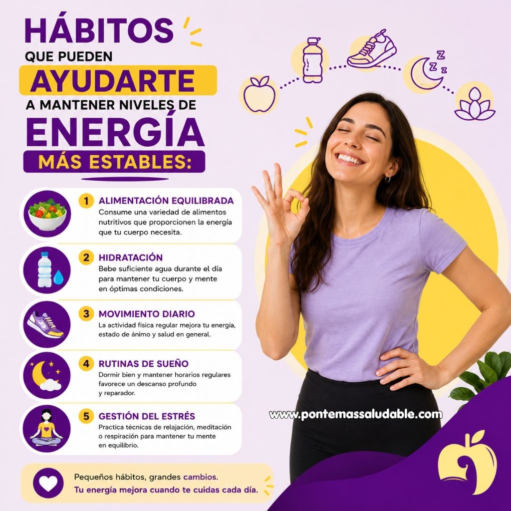Hábitos que pueden ayudarte a mantener niveles de energía más estables