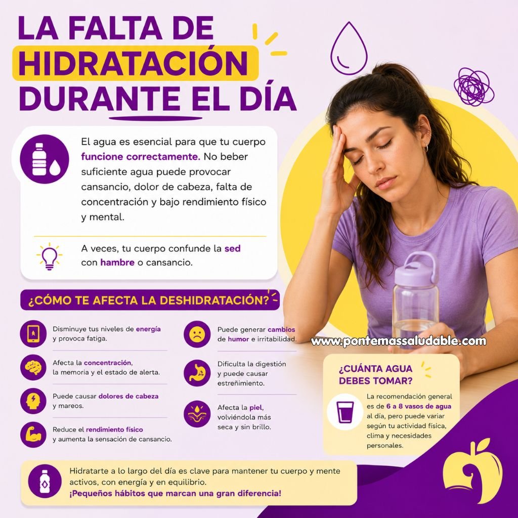 La falta de hidratación durante el día